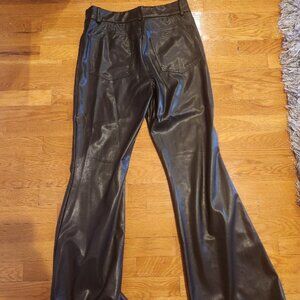 Forever 21 Faux Leather flare pants-BLACK size Large